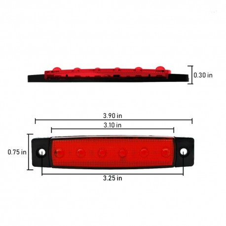 Led-markeringsljus rött