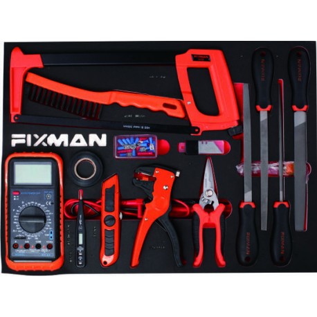 Verktygssats multimeter, kabelsats, fil, såg mm